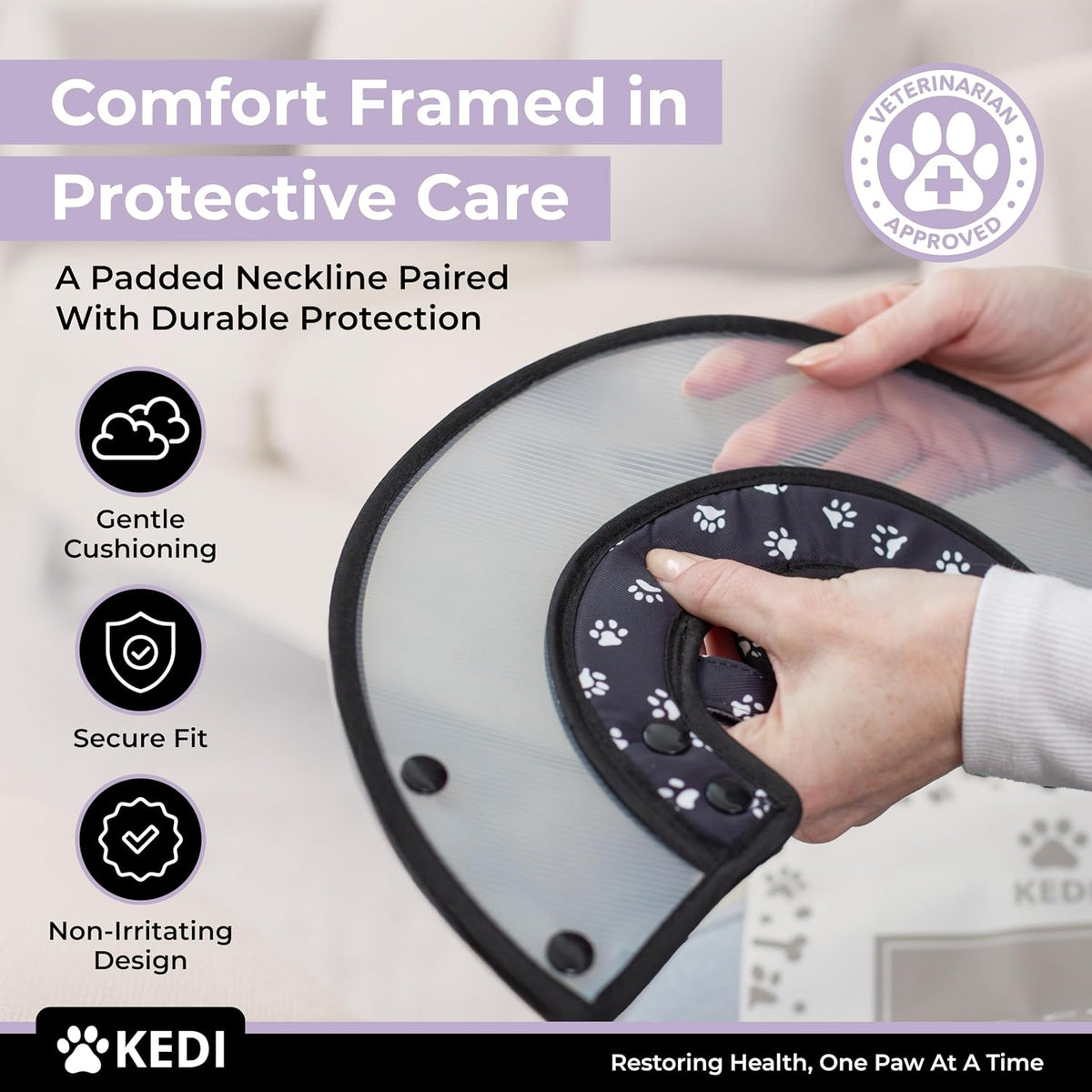 Kedi Cats Solutions protective kitten collar allowing easy eating and drinking