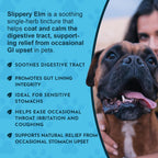 Animal Essentials slippery elm liquid tonic showing organic ingredients and usage instructions