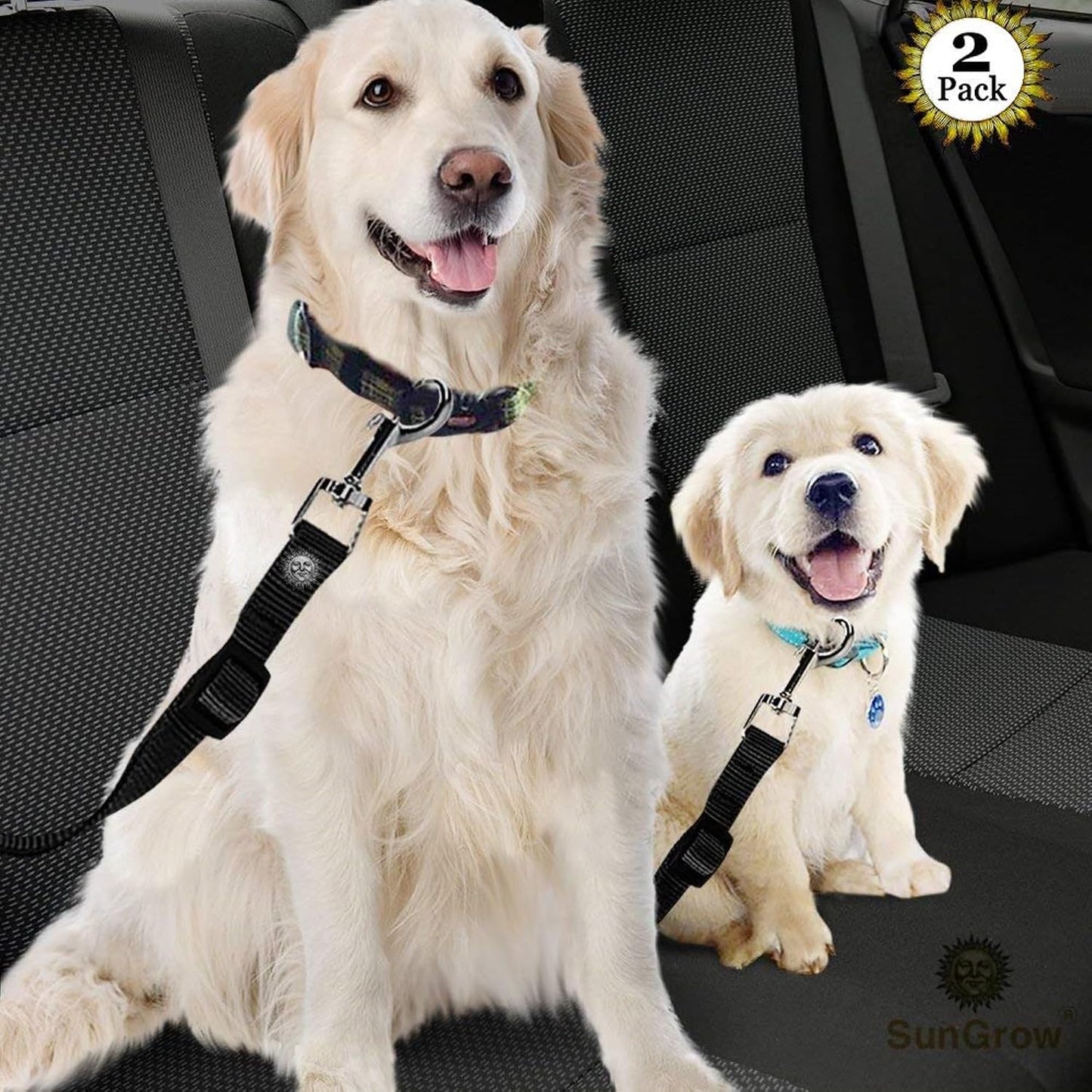 Two pack SunGrow pet seat belt for vehicles