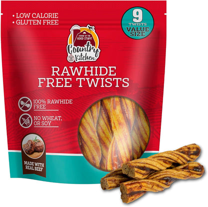 Country Kitchen Rawhide Free Beef Twists Dog Chews, Made with Real Beef, Highly Digestible, Gluten Free, 3 Count - Image 10