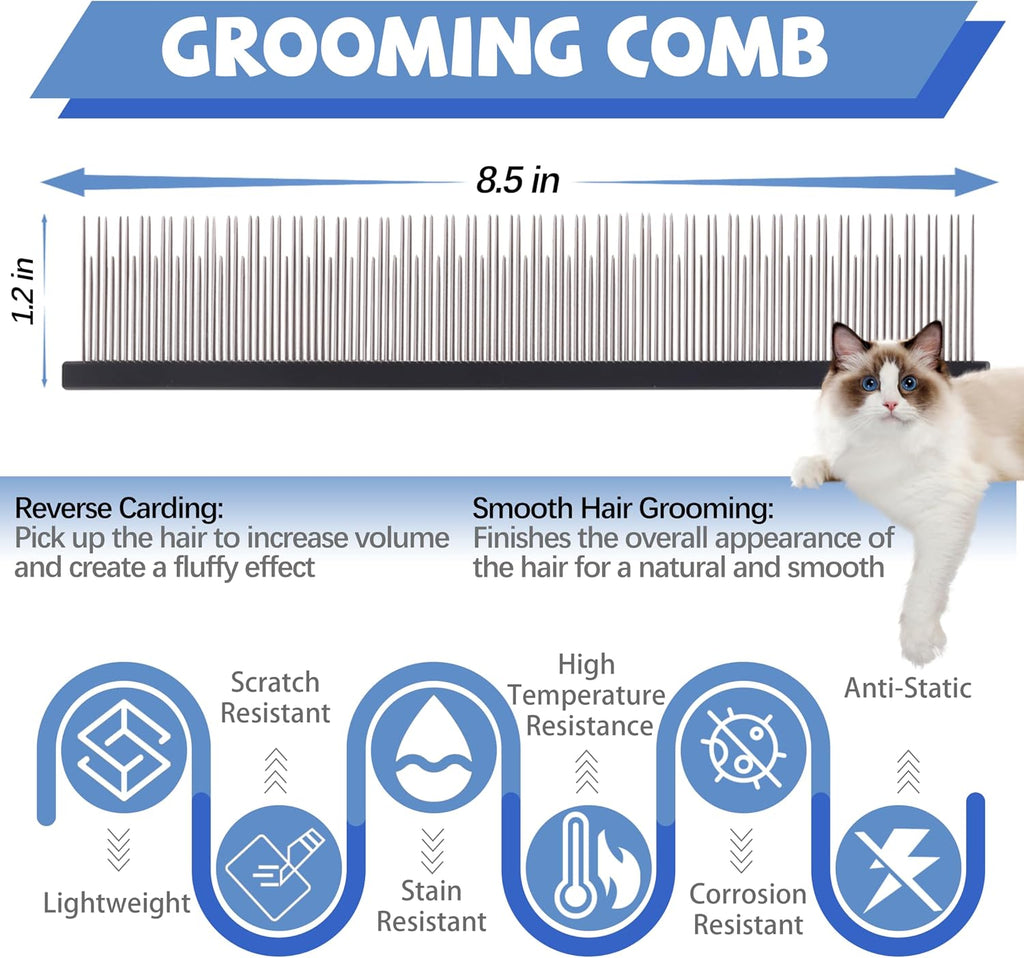 Susook pet grooming comb stainless steel teeth detail