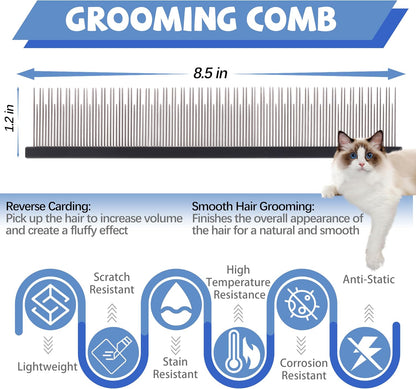 Susook pet grooming comb stainless steel teeth detail