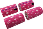 Neogen veterinary wrap hot pink star pattern showing roll detail
