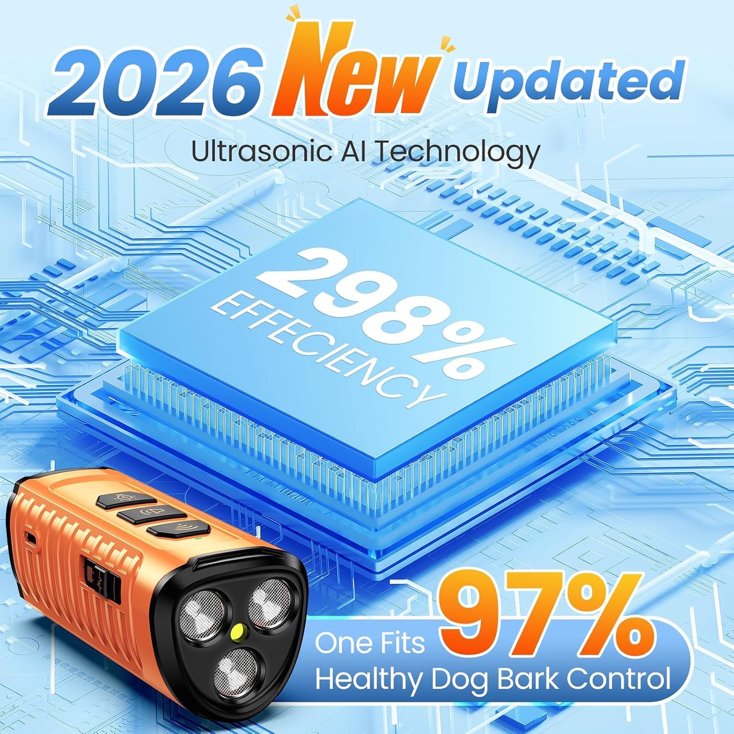 Compact ultrasonic anti barking device for pocket storage