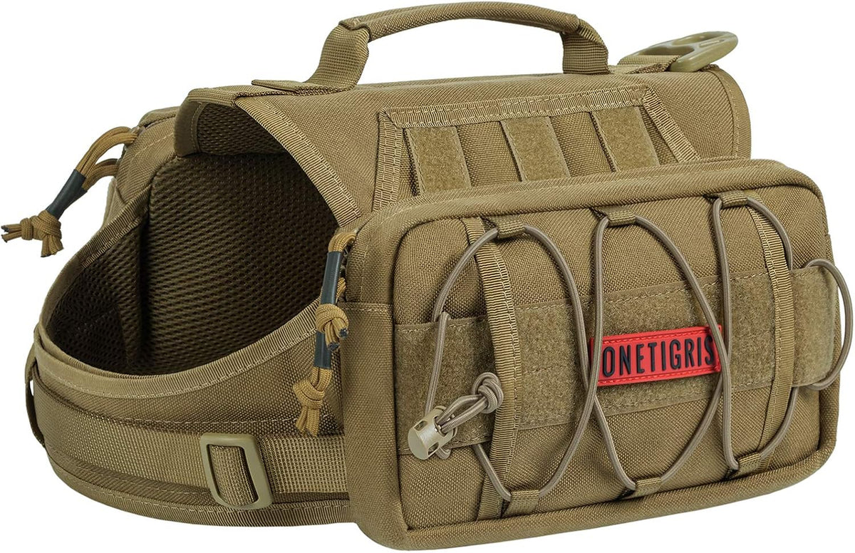 OneTigris Dog Backpack for Medium & Large Dogs, Mammoth Nylon Dog Pack Tactical Backpack Harness with Side Pockets for Hiking Walking Training Running - Image 10