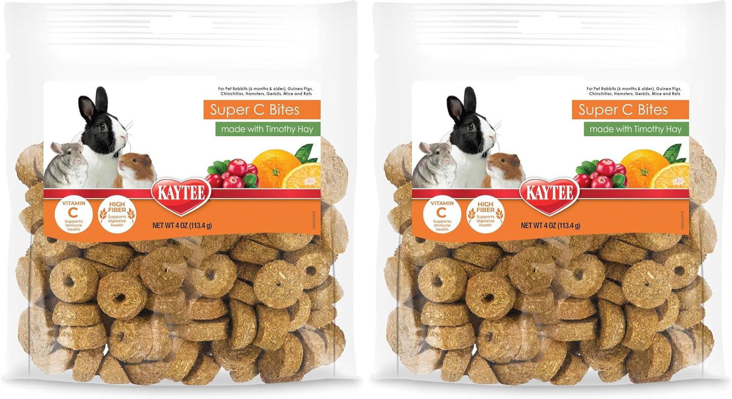 Kaytee Super C Bites Treat For Pet Guinea Pigs, Adult Rabbits, Chinchillas, and Other Small Animals, Cranberry and Orange, 4 oz - Image 11