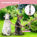 BAOBOTE pink double dog coupler showing the three hundred and sixty degree swivel mechanism