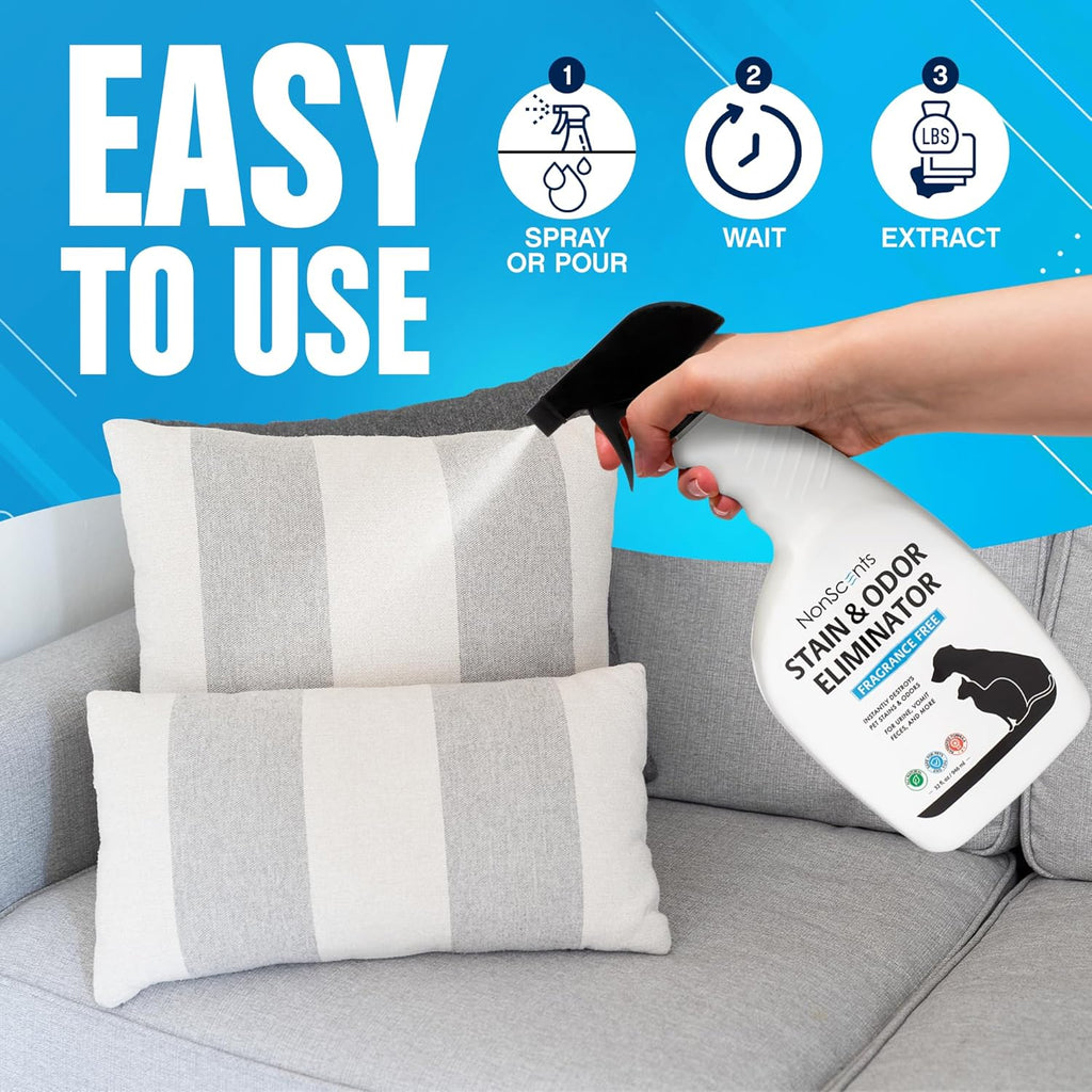 Using NonScents spray on a fabric sofa