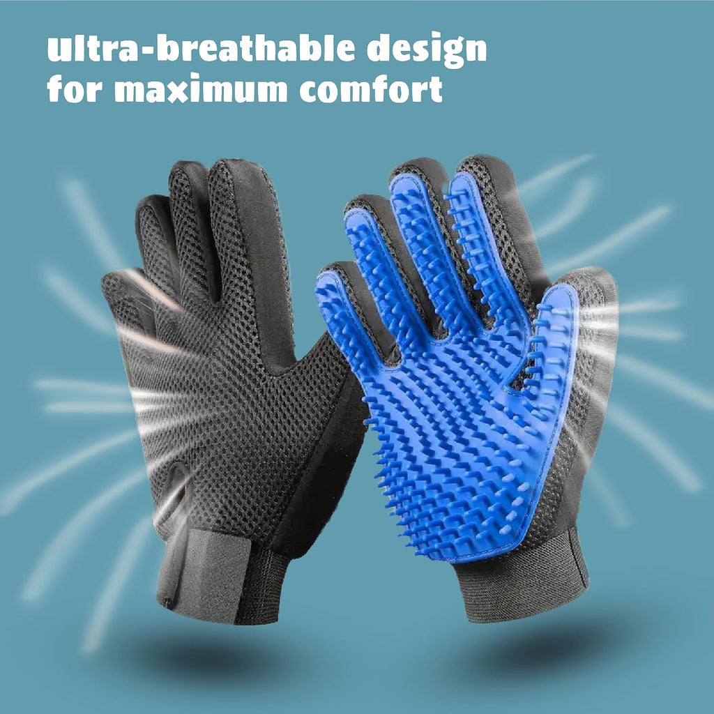 Close up of breathable mesh fabric on Tailio grooming gloves