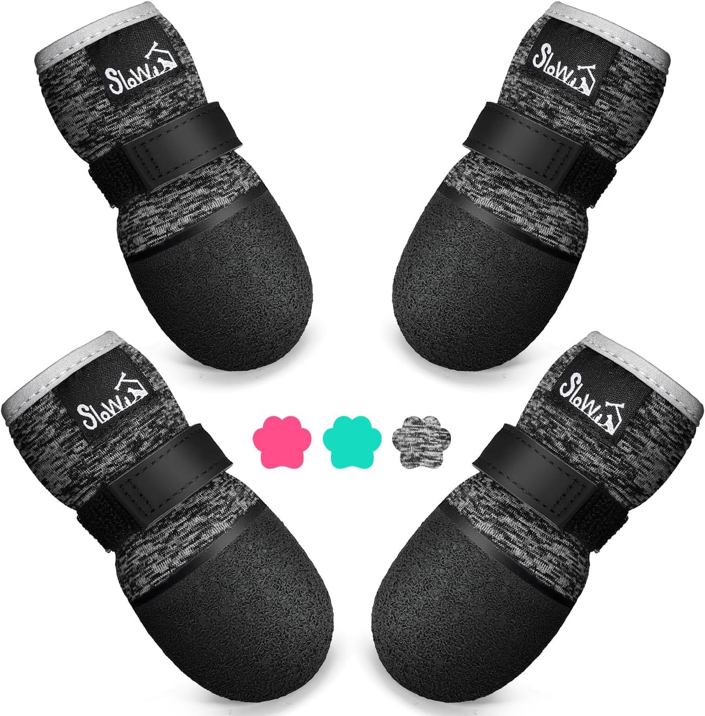 SlowTon Dog Shoes - Breathable Dog Sock Boots for Summer Hot Pavement Hardwood Floors Winter Snow, Waterproof Booties for Small Medium Large Dogs, Non-Slip Paw Protector for Outdoor Walking (Teal, 2) - Image 13