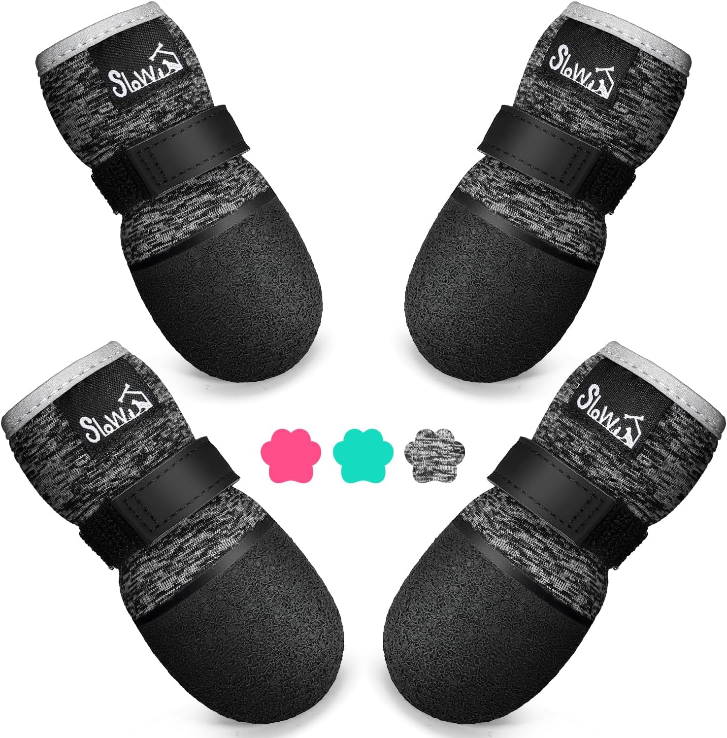 SlowTon Dog Shoes - Breathable Dog Sock Boots for Summer Hot Pavement Hardwood Floors Winter Snow, Waterproof Booties for Small Medium Large Dogs, Non-Slip Paw Protector for Outdoor Walking (Teal, 2) - Image 13