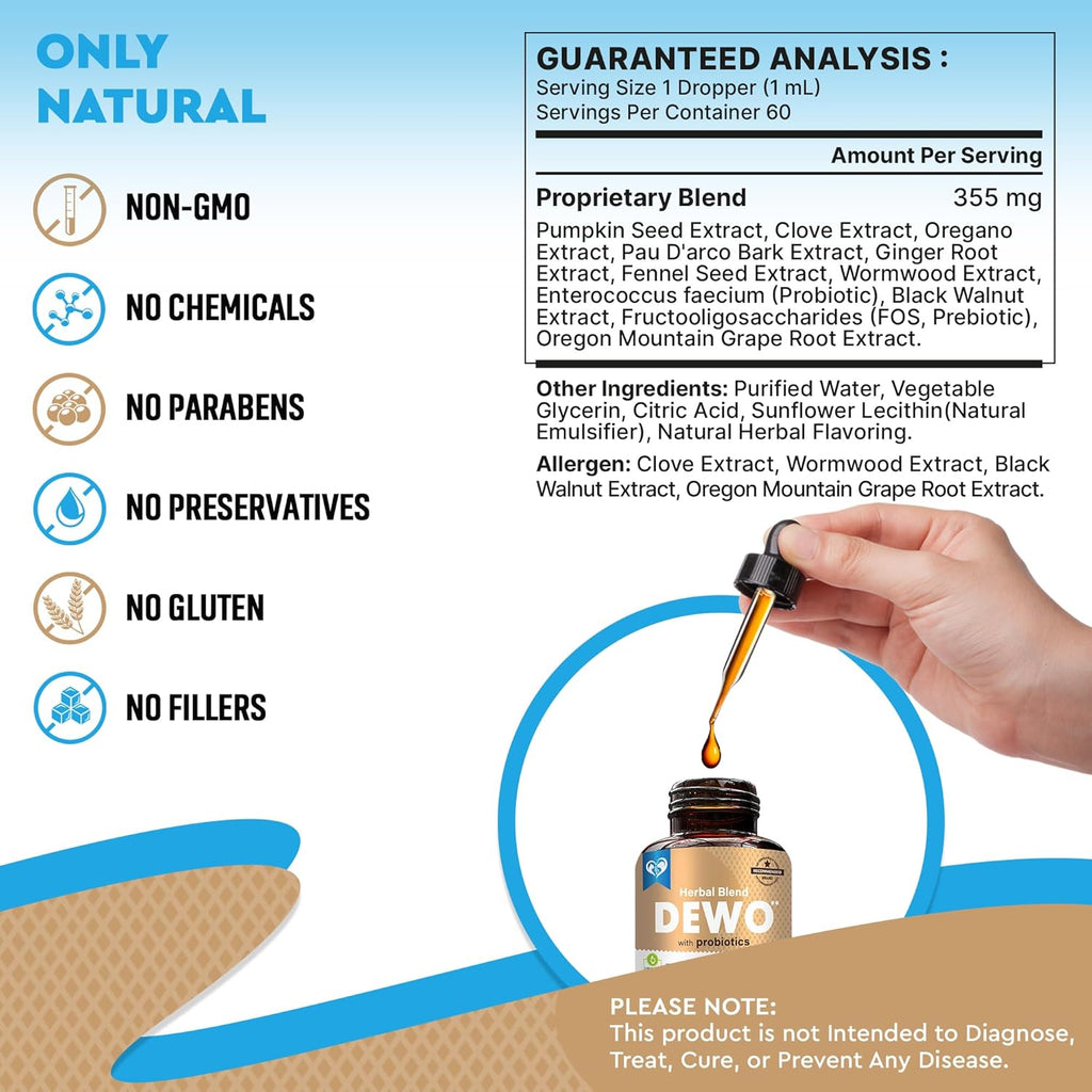 Authentic USA-imported Beloved Pets digestive wellness liquid showing the 2 fluid ounce bottle size.