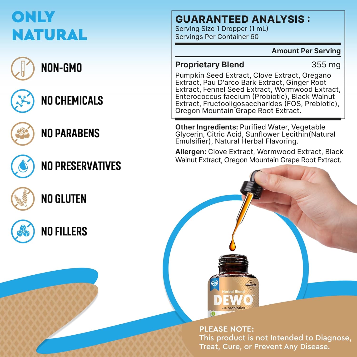 Authentic USA-imported Beloved Pets digestive wellness liquid showing the 2 fluid ounce bottle size.