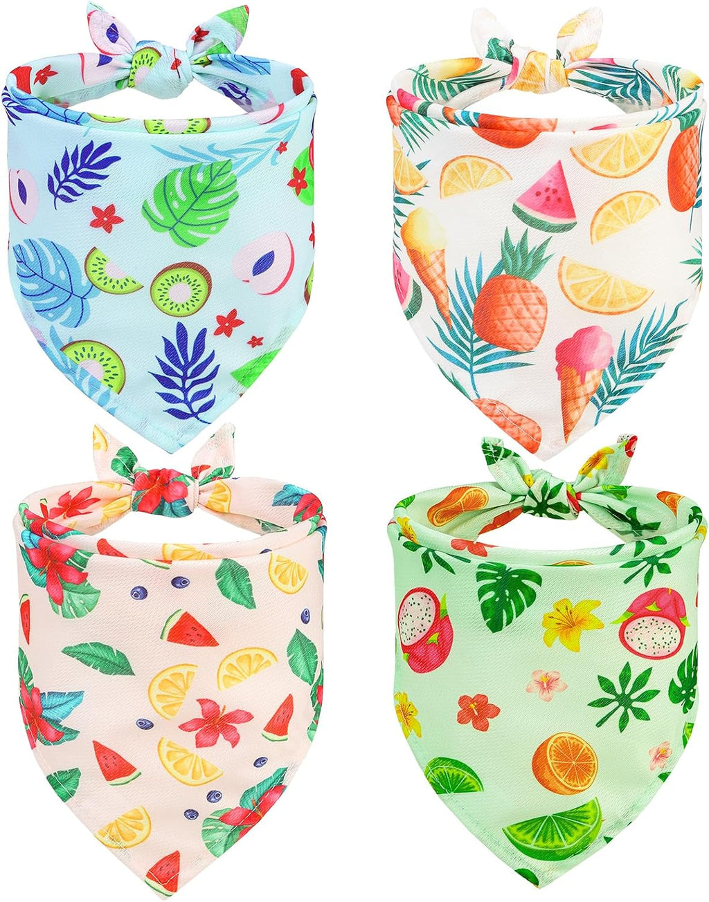 EXPAWLORER Dog Cooling Bandana Set - 4 Pack Hawaiian Dog Bandanas, Pet Summer Essentials Chill Cool Out Triangle Scarf Handkerchief Bib with Cute Fruits Pattern for Small Medium Large Dogs, Large - Image 10