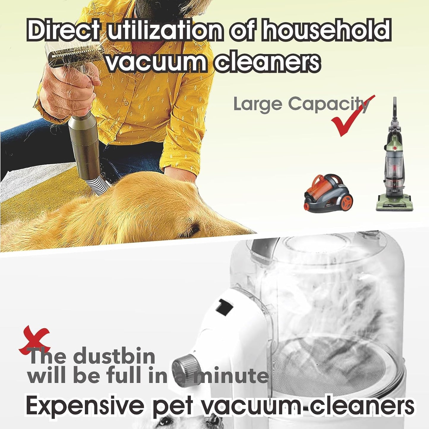 Ergonomic handle trigger mechanism on the Gforest dog vacuum brush