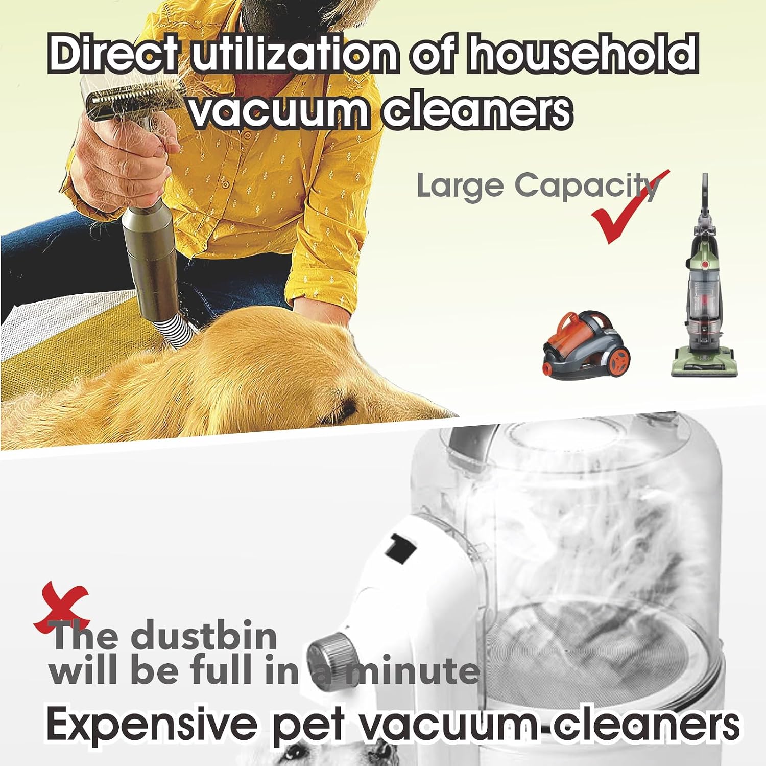 Ergonomic handle trigger mechanism on the Gforest dog vacuum brush