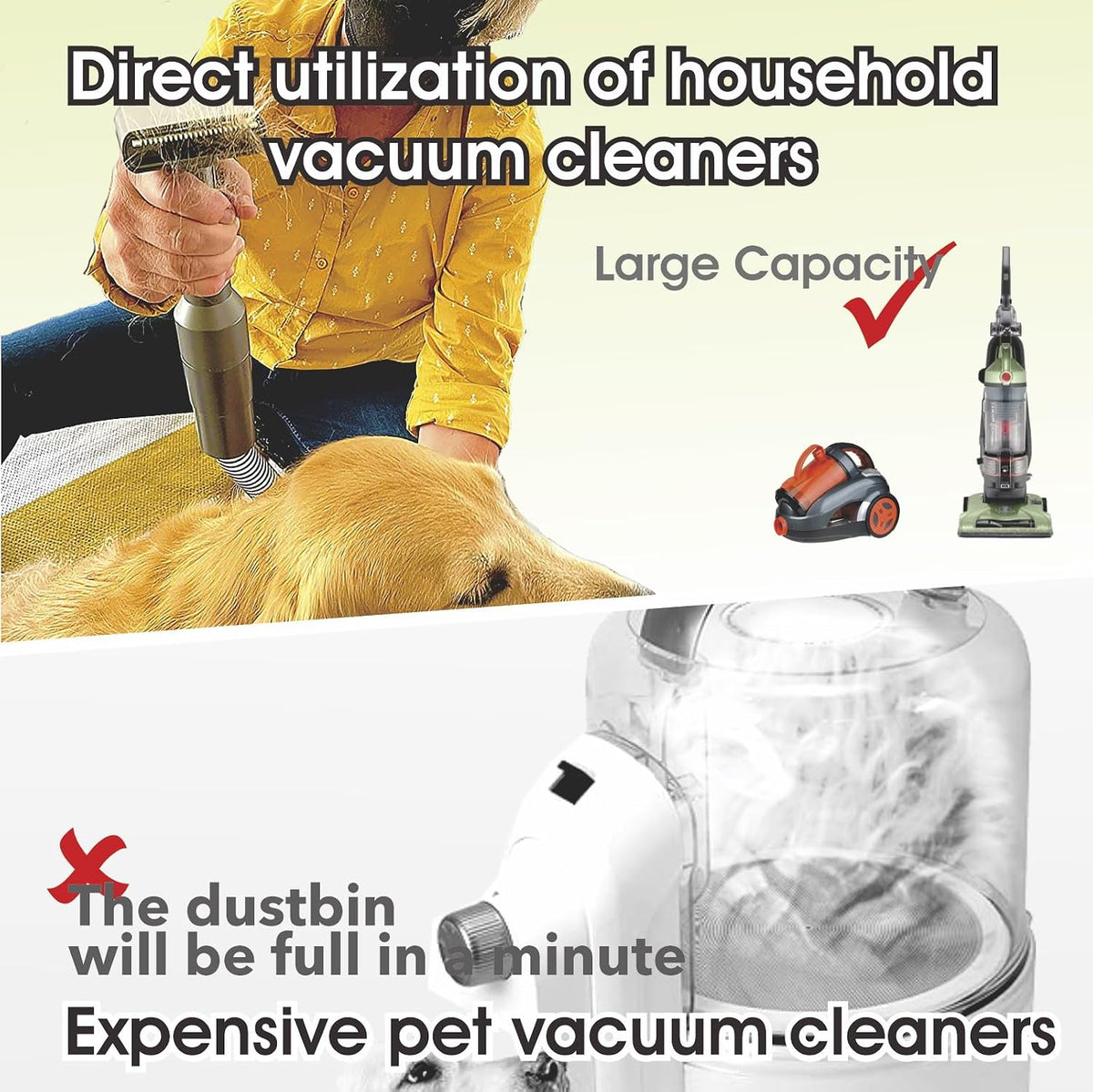 Ergonomic handle trigger mechanism on the Gforest dog vacuum brush