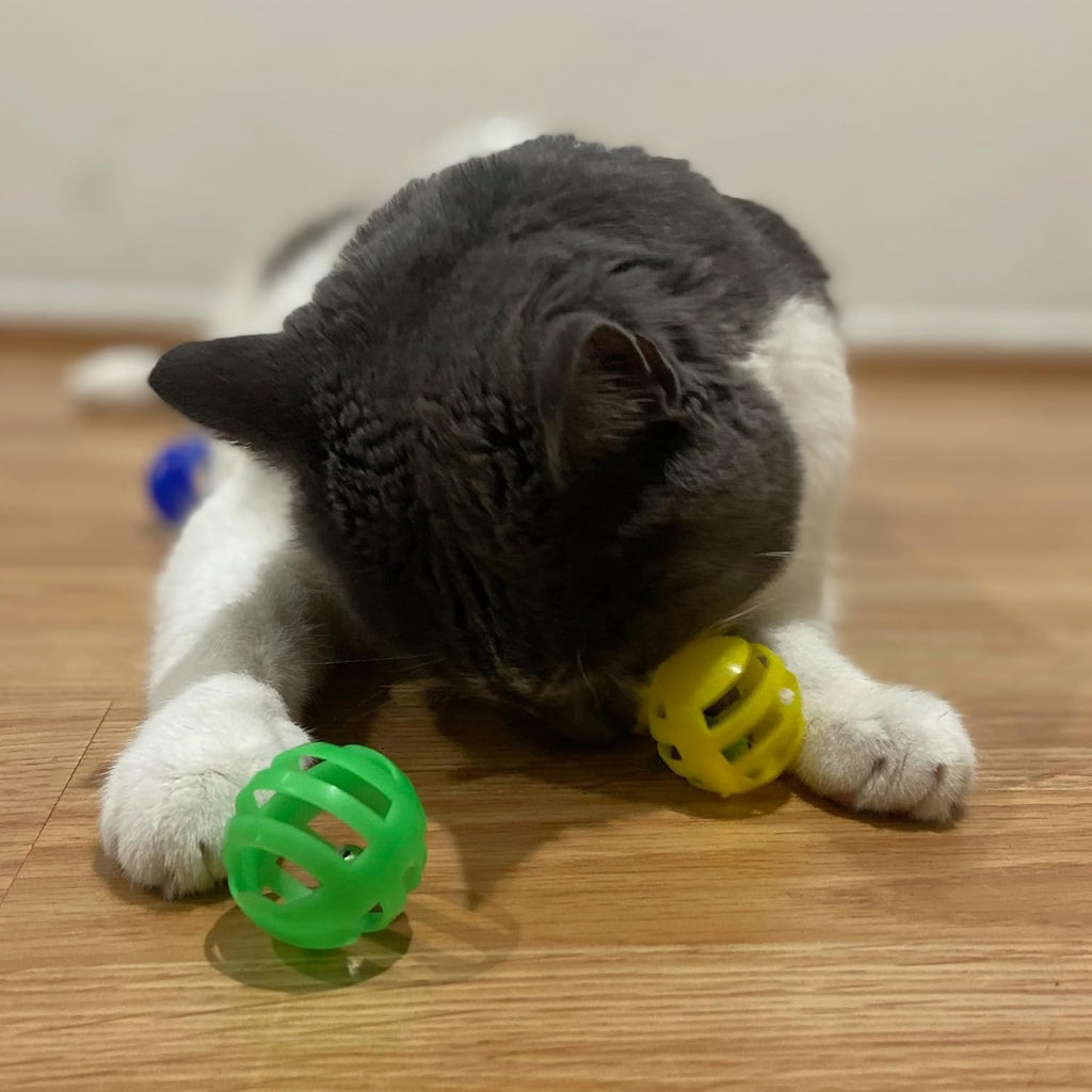 SPOT Slotted Balls Cat Toy - Interactive Cat Toys for Indoor Cats to Chase, Hunt and Stimulate - Jingle Bell Inside for Sound When Batted Around - Safe and Non-Toxic - 1.5" Assorted 4-Pack - Image 9