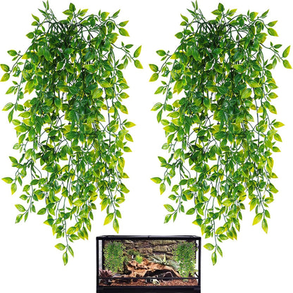 Hercocci 2 Pack Reptile Plants front view in terrarium