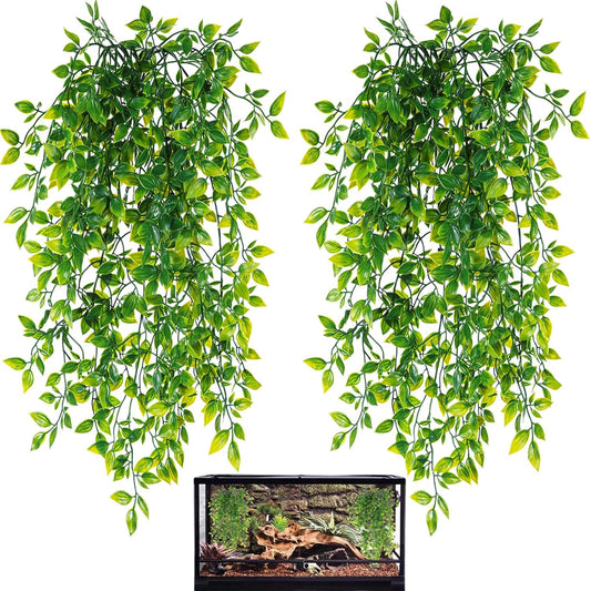 Hercocci 2 Pack Reptile Plants front view in terrarium