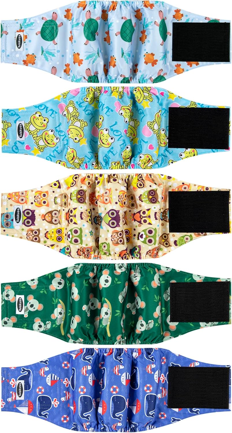 Packaging view of the authentic Tuiskusa imported male dog diapers pack