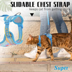 Supet breathable air mesh pet walking harness back view with leash attachment