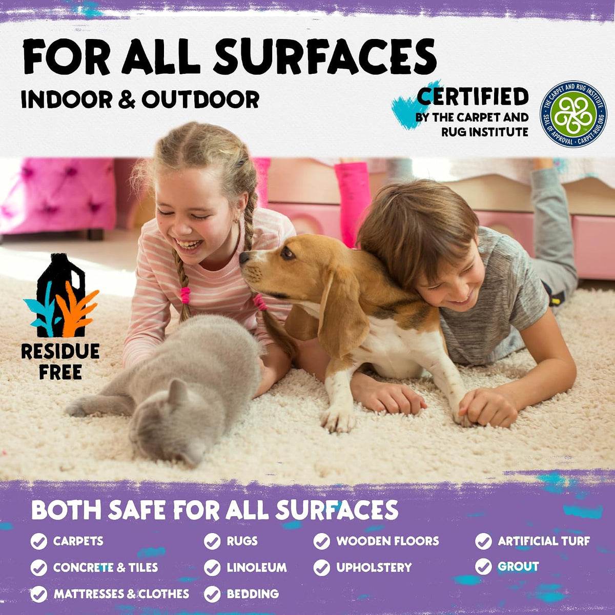 Professional strength carpet cleaner for pet messes