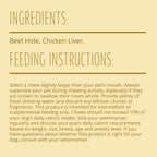 Back of Better Belly dog treats packaging showing ingredients