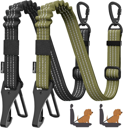 Pawaboo 2Pack Dog Seatbelt for Car,3-in-1 Dog Car Seat Belt Bungee,Shockproof Dogs Tether for Cars with Buckle&Hook Latch, Adjustable Reflective Dogs Cars Harness Leash with 360 degrees Lockable Buckle,Black - Image 10