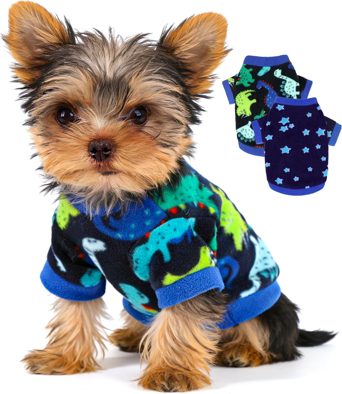 2 Pieces Dog Sweaters for Small Dogs Girl Fleece Puppy Sweater for Chihuahua Yorkie Clothes Soft Warm Dog Clothes Doggie Pet Outfit Apparel Polka dots Leopard Print, Medium - Image 10