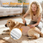 Azooloi 3FC detachable dog clipper replacement blade angled view showing ceramic upper edge