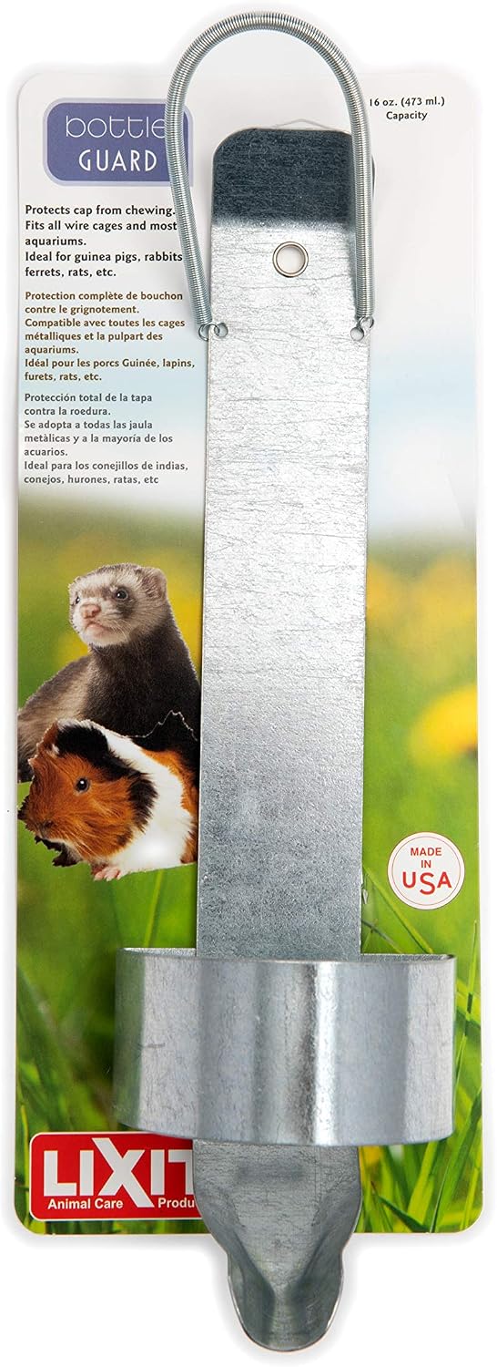 Lixit Wire and Aquarium Cage Water Bottle Chew Guard for Guinea Pigs, Rats, Rabbits, Ferrets Hamsters and Other Small Animals. (8oz),Silver - Image 11