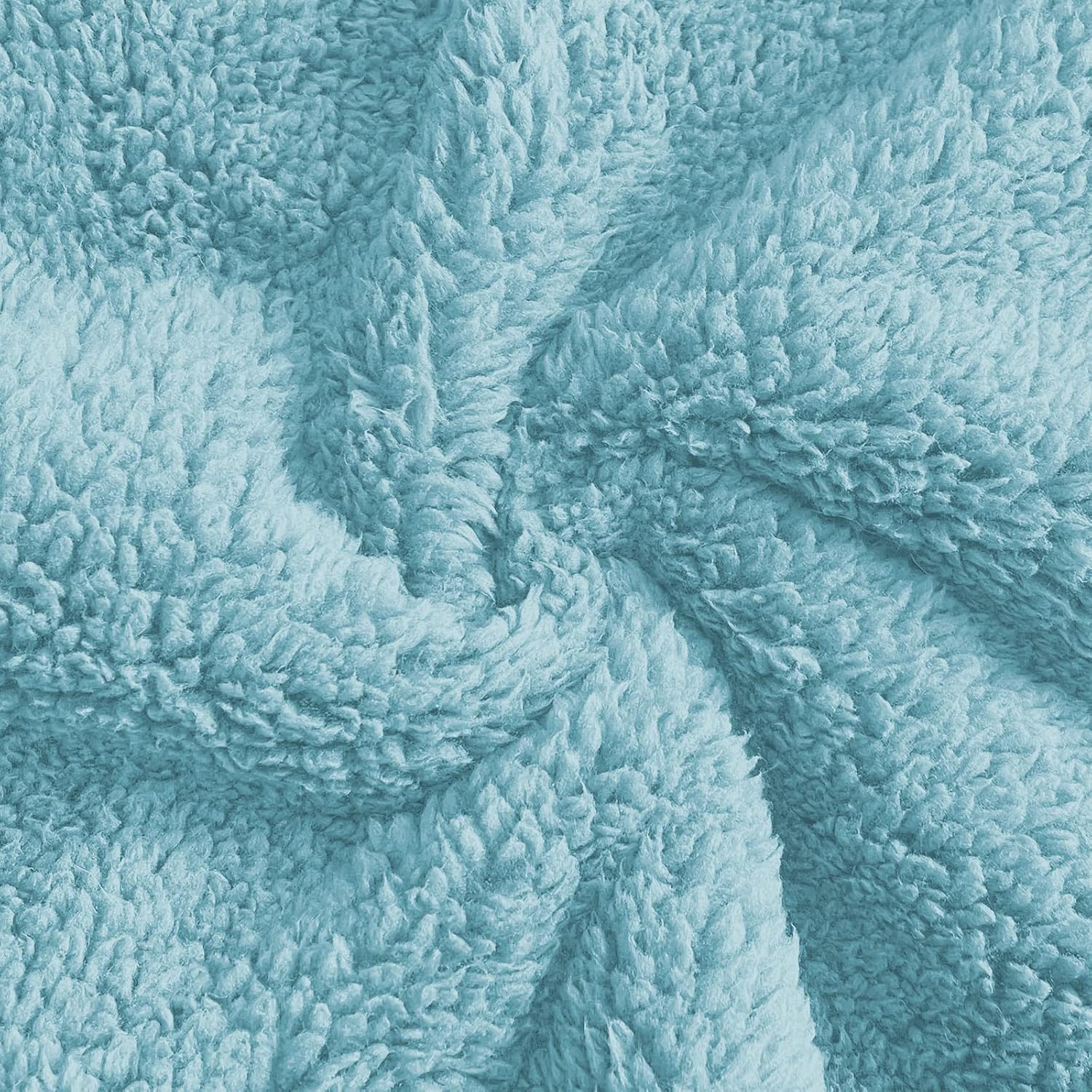PETHUR blue waterproof cat blanket folded neatly showing faux fur quality