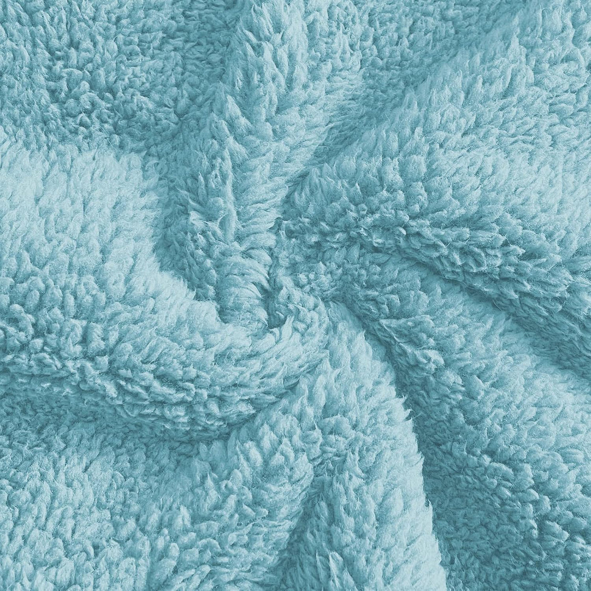 PETHUR blue waterproof cat blanket folded neatly showing faux fur quality