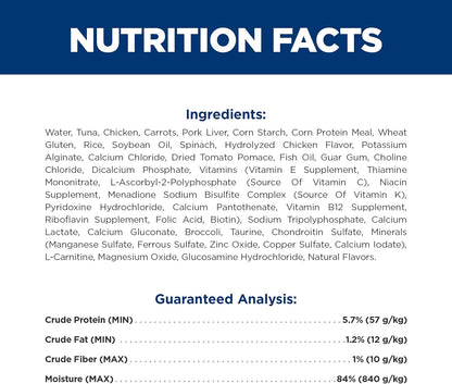 Hills brain care and joint care formula nutritional details packaging