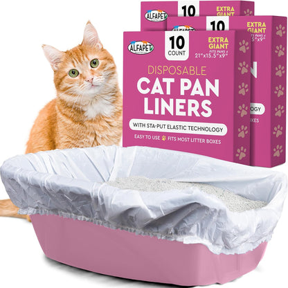 Alfapet Cat Litter Box Liners Large 12 Count - Tear-Resistant Cat Litter Bags - Waterproof Kitty Litter Liners - Fits Litterbox Pan Sizes Medium and Large, 31" x 17", 20 lb Capacity - Image 9