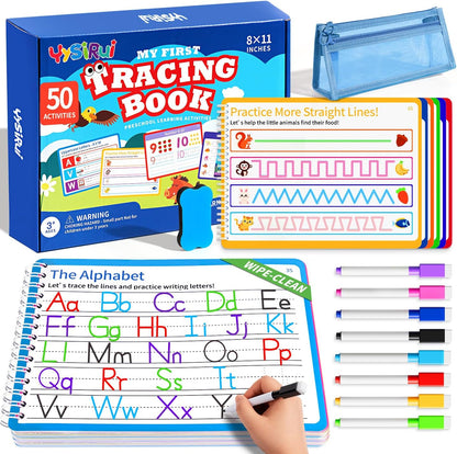 Momo And Nashi preschool learning activities tracing book front view package with colorful markers