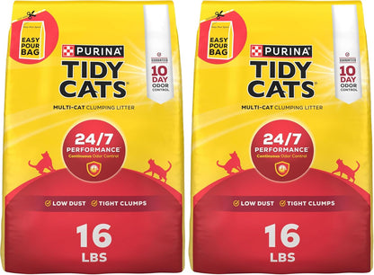 Purina Tidy Cats Clumping Cat Litter Odor Control, 24/7 Performance Multi Cat Litter - 16 lb. Bag - Image 9