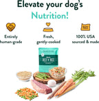 Five pack variety of human-grade wet dog food pouches