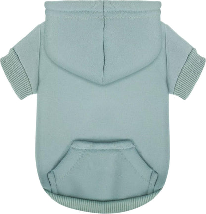 Paiaite puppy sweatshirt back view showing mini snack pocket and hat