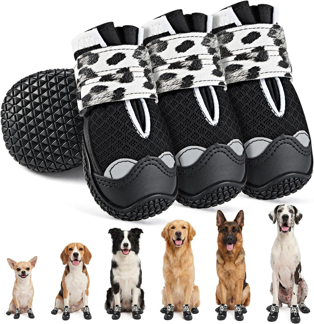 SlowTon Dog Shoes for Large Small Medium Dogs - Breathable Dog Boots for Summer Hot Pavement, Paw Protector for Outdoor Walking Winter Snow, Anti-Slip Rubber Dog Booties for Hardwood Floor (Green, 6) - Image 12