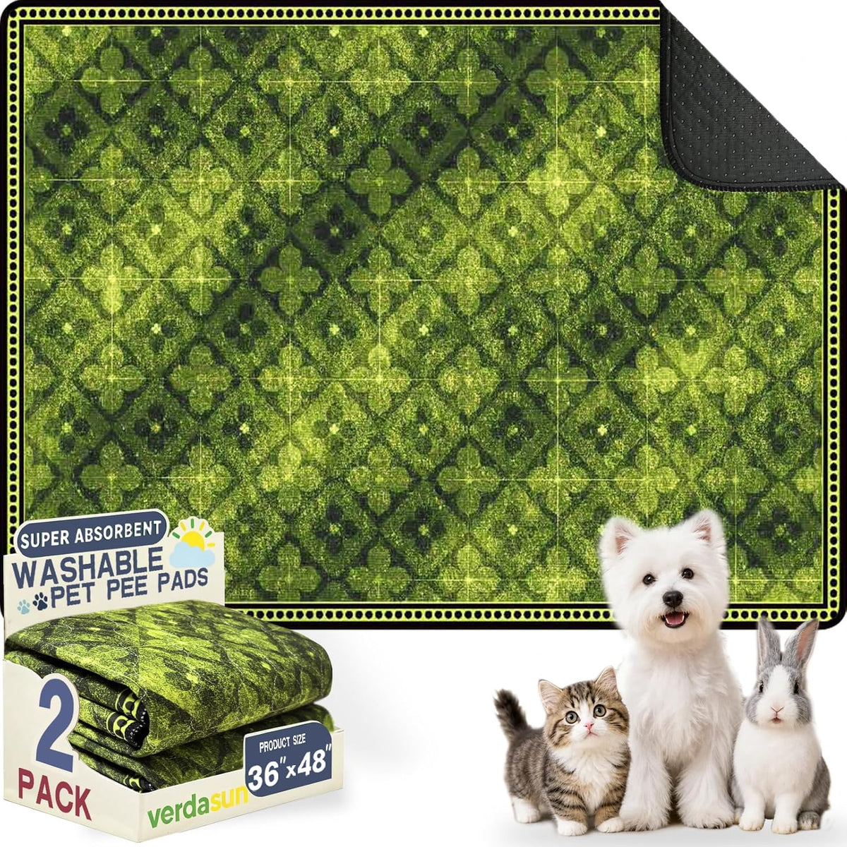 Washable Pee Pads for Dogs, Reusable Puppy Potty Training Pads, Ultra-Absorbent Thick Waterproof Leak-Proof Non-Slip Pads & Mat for Crate, Playpen, Floor, Whelping & Housebreaking , 2 Pack 18"x24" - Image 13