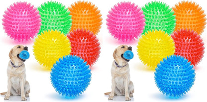 VITEVER 3.5" Squeaky Dog Toy Balls (6 Colors) Puppy Chew Toys for Teething, BPA Free Non-Toxic, Spikey Dog Balls for Medium, Large & Small Dogs, Durable Toys for Aggressive Chewers - Image 9