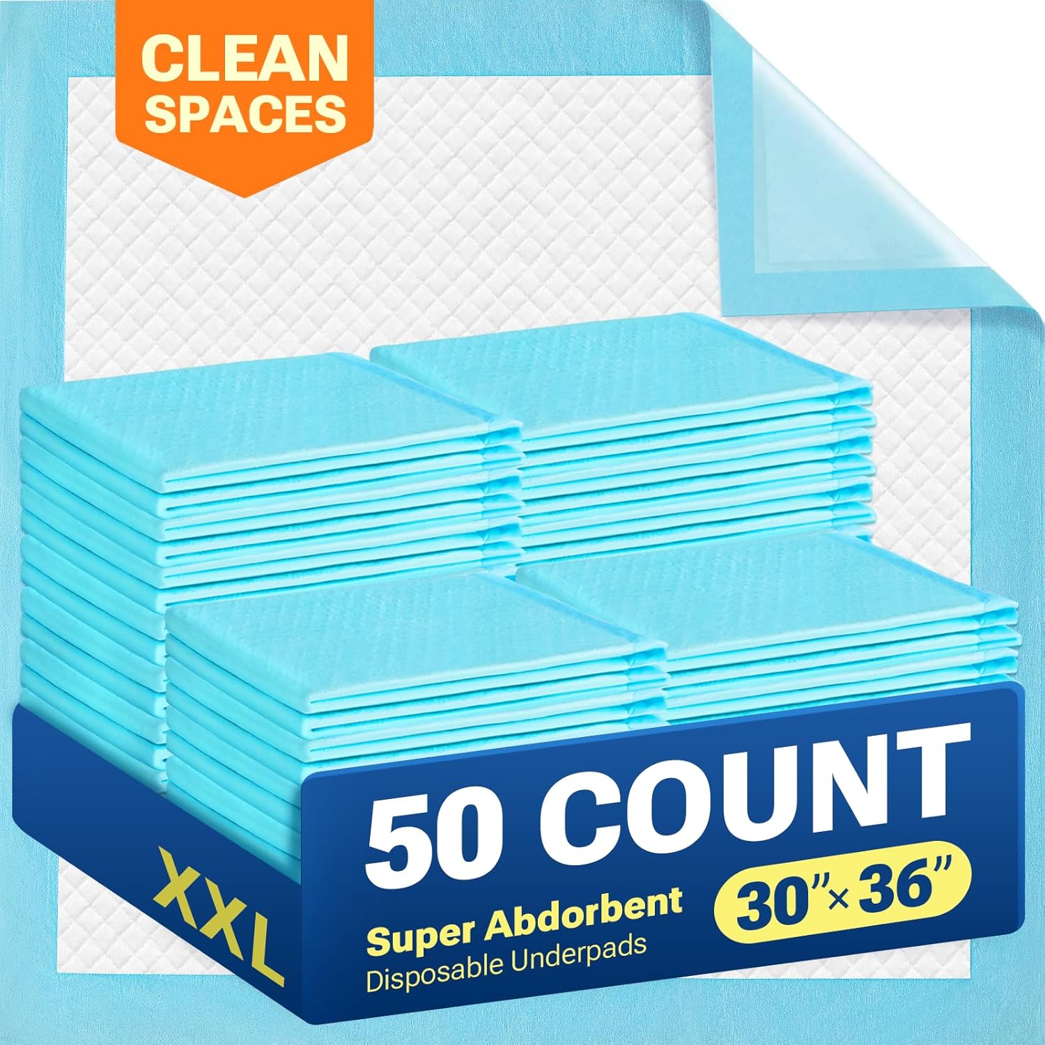 Clean Spaces 30 x 36 inch disposable underpads front view