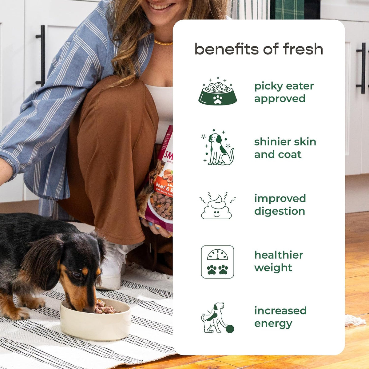Nutritional facts label for Freshpet small dog roll