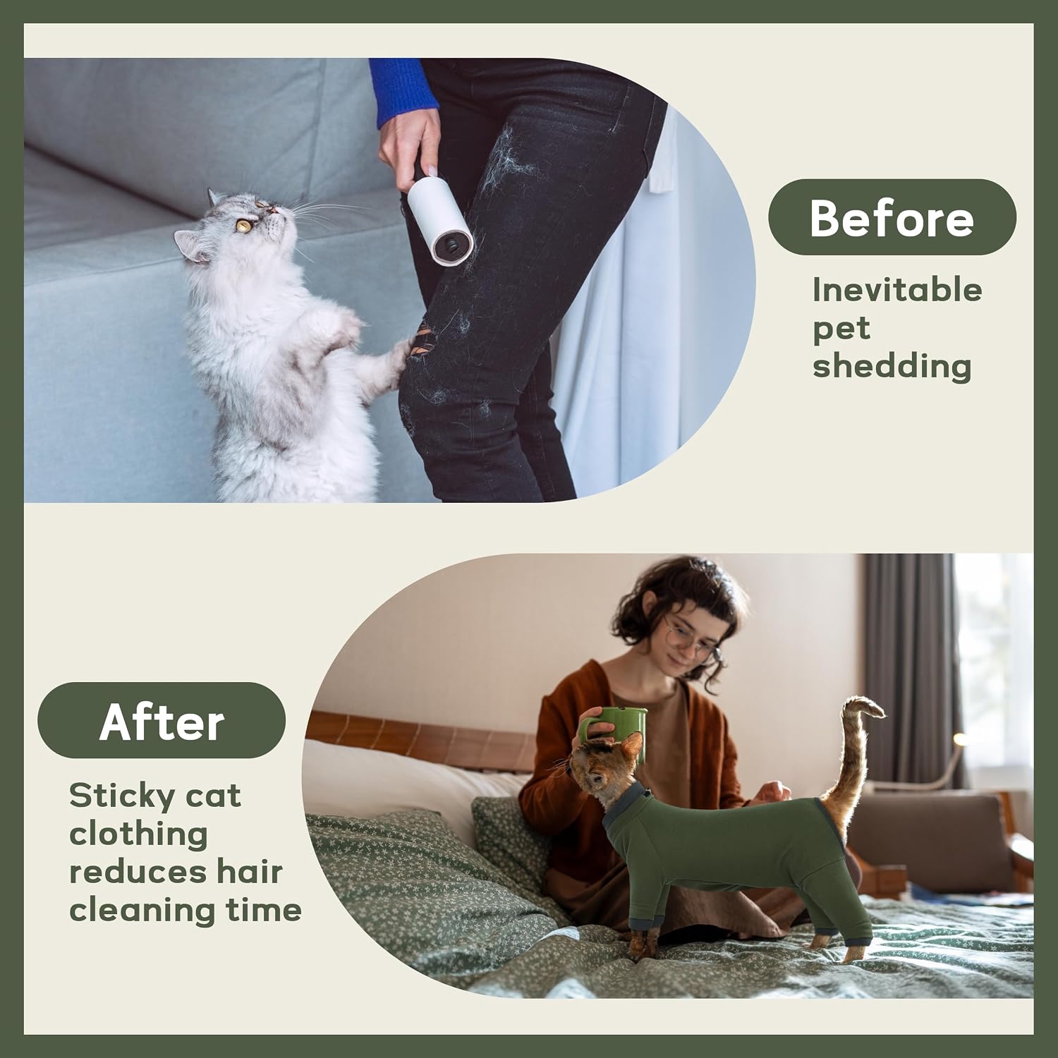 PUMYPOREITY soft cat pajamas four-legged shedding control design