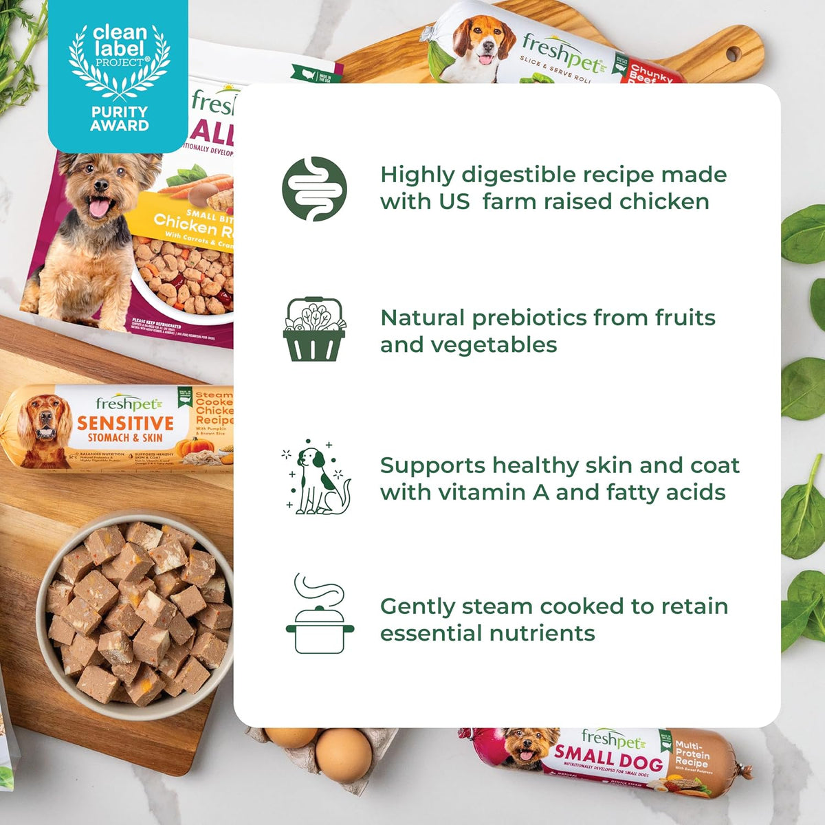 Close up of Freshpet natural dog food texture
