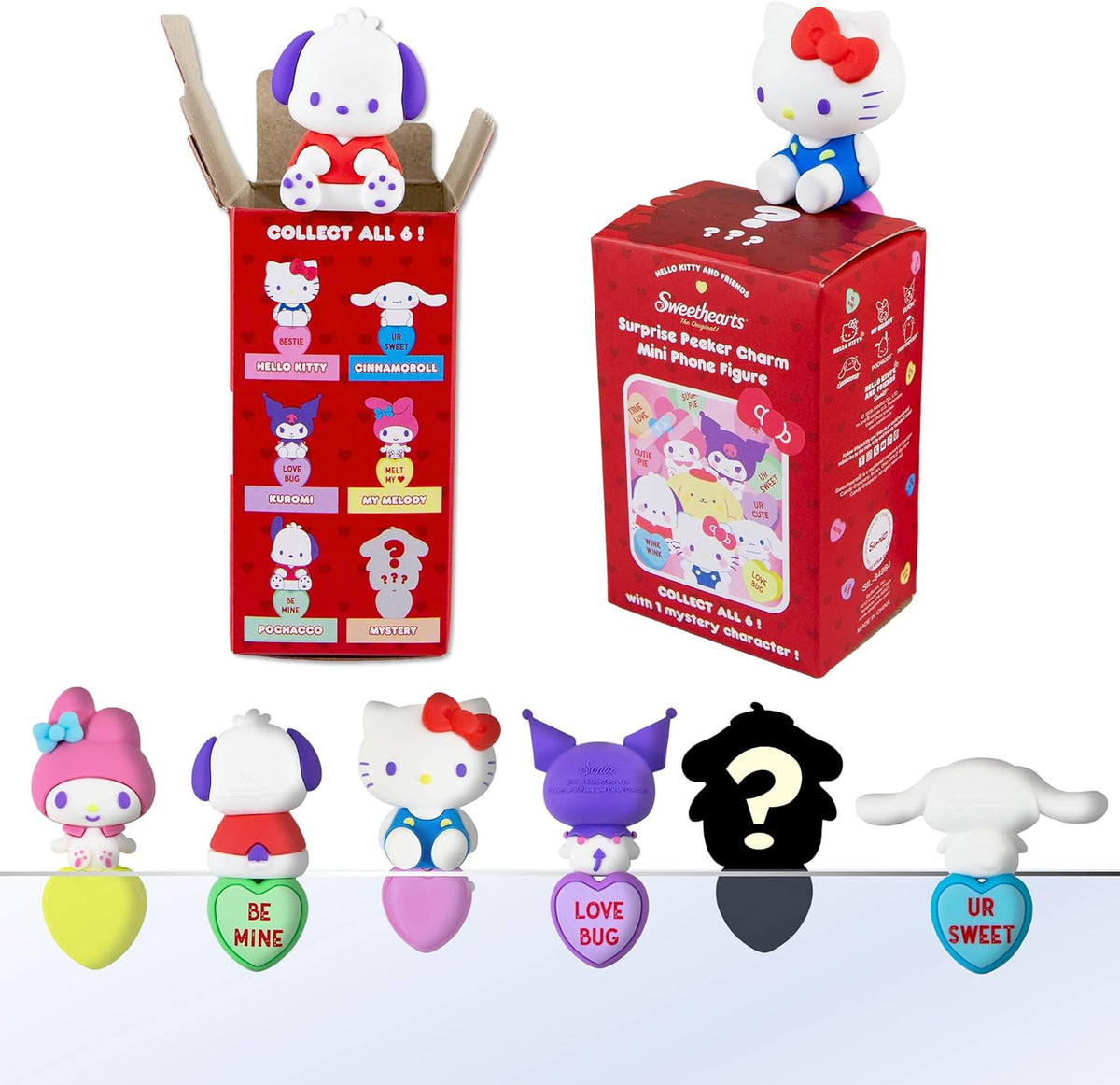 Sonix x Sanrio Hello Kitty Sweethearts Peekers blind box front view collectible tech charm