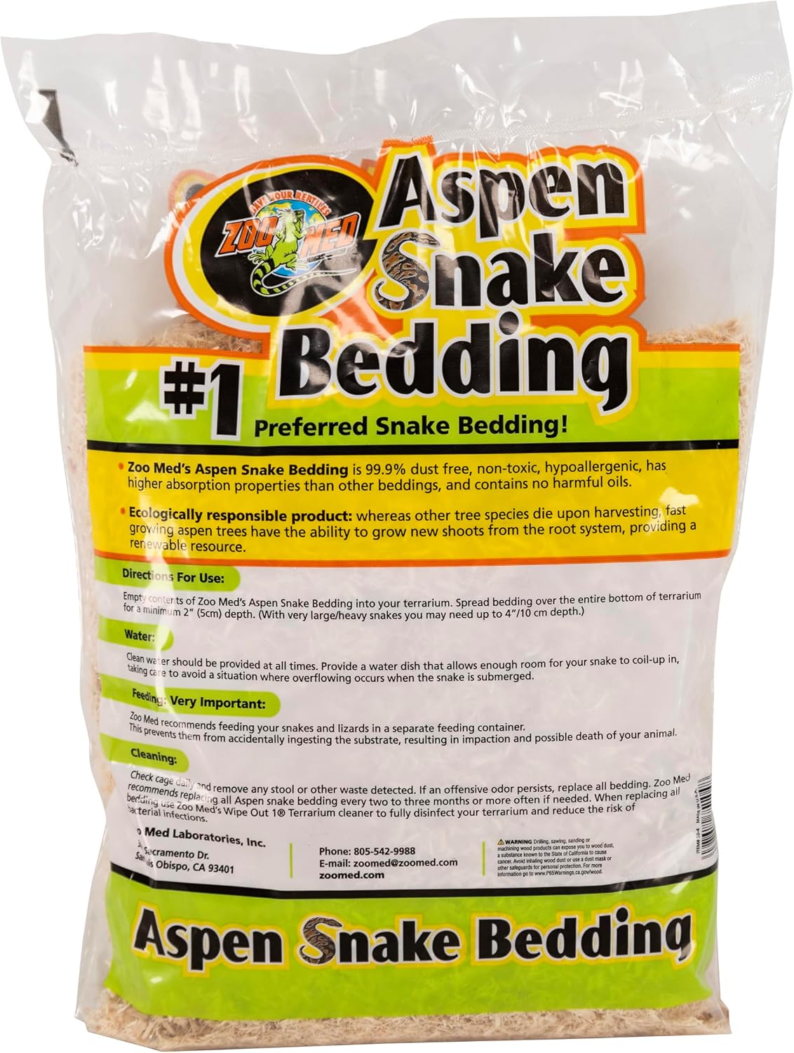 Zoo Med terrarium substrate bag close up of product features