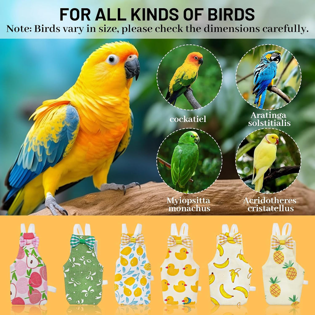 Complete six-piece pack of Telooco bird diapers for small pets